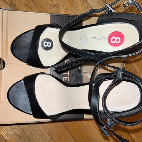 Black Strappy High Heel Shoes - Picture 4 of 6